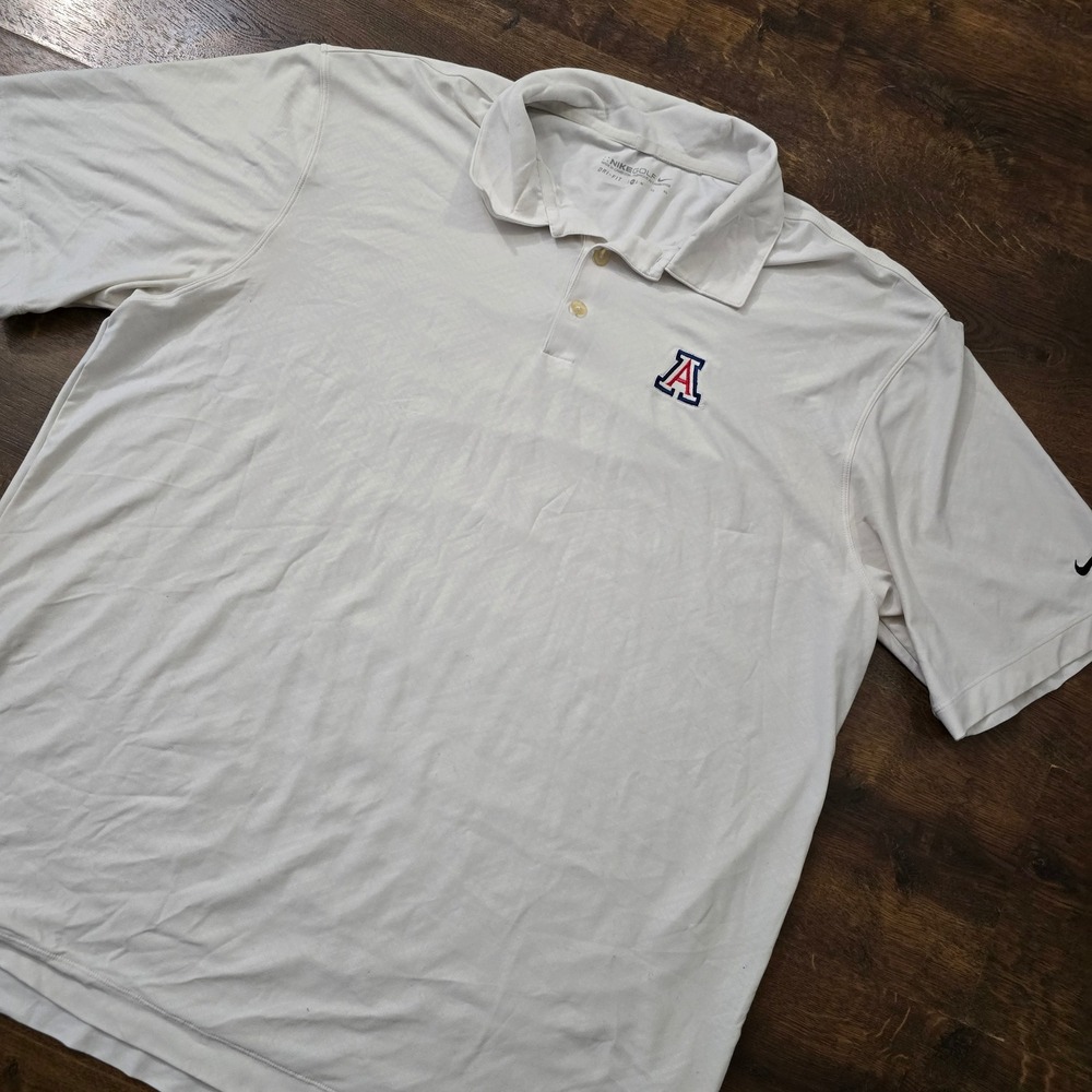 Nike Golf Arizona Wildcats Dri-FIT Polo Shirt Mens XL White University Arizona